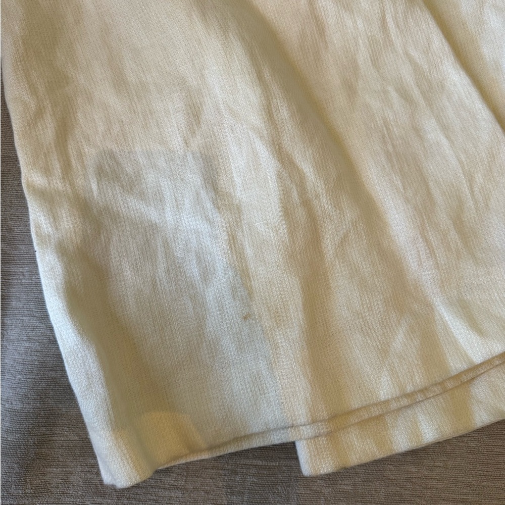 ALEXIS Linen Strapless Wide Leg Jumpsuit Cream Ruffle Top XL (no belt) - Picture 13 of 15